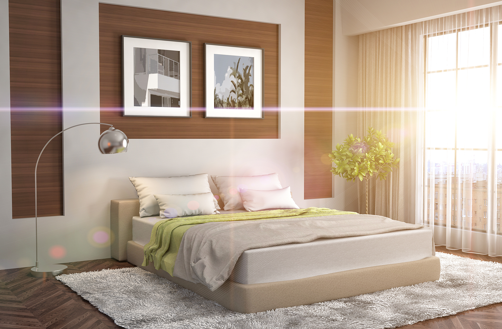 Bedroom interior. 3d illustration